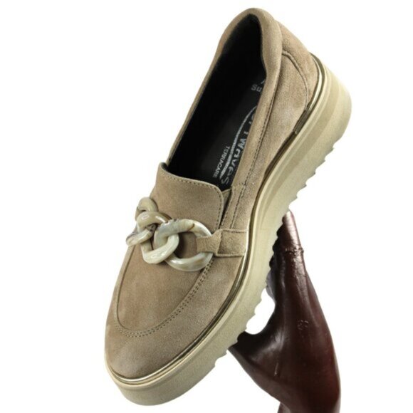 Softwaves Sahara Tan Suede Platform Loafer, Size 36 (US 6) - Picture 4 of 12